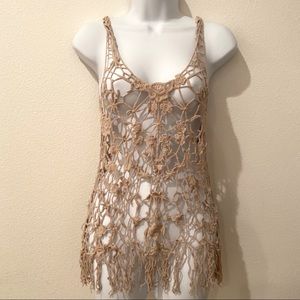 Fringe crocheted cover up